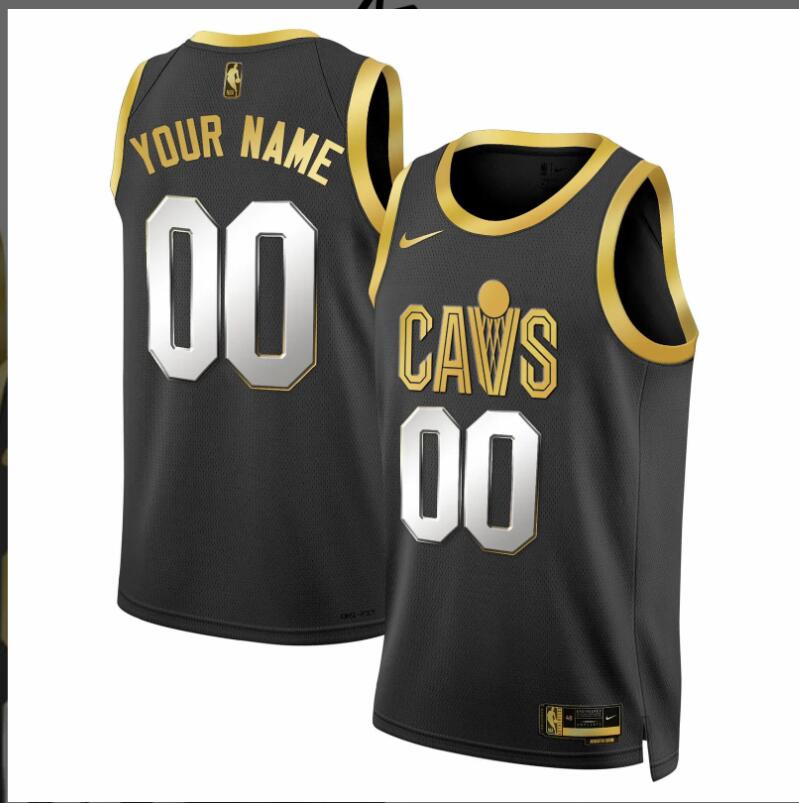 Men  2024 Cleveland Cavaliers Swingman Custom Black NBA Jersey->customized nfl jersey->Custom Jersey